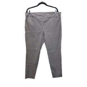 Old Navy Pixie Skinny Pants Gingham Career Casual Black White Stretchy Womens 16